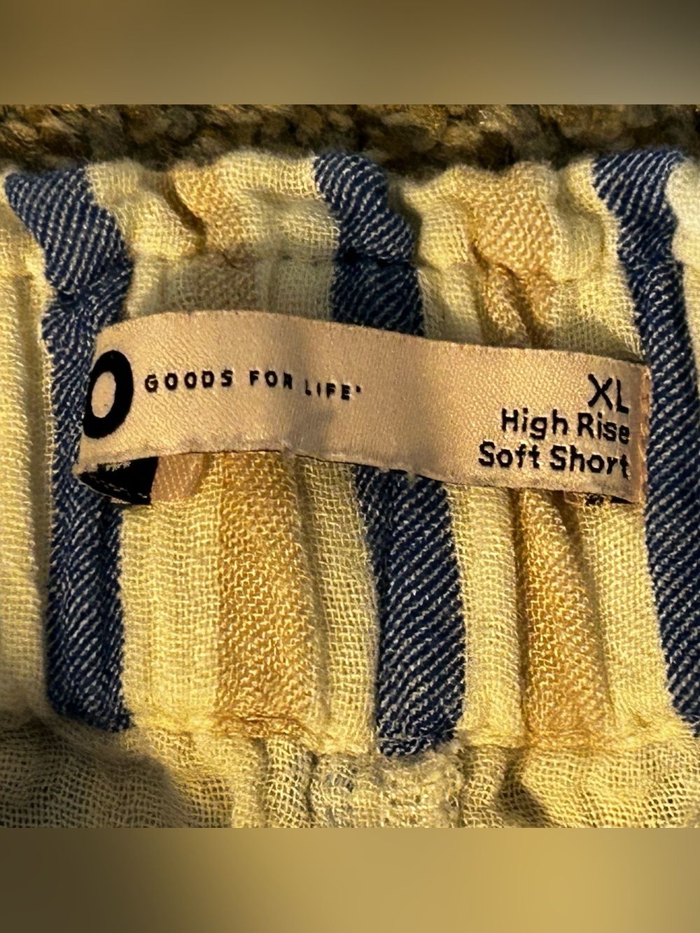 100% Cotton Striped Paperbag Waist Shorts Blue White Coastal Beachy Summer XL - Picture 4 of 7